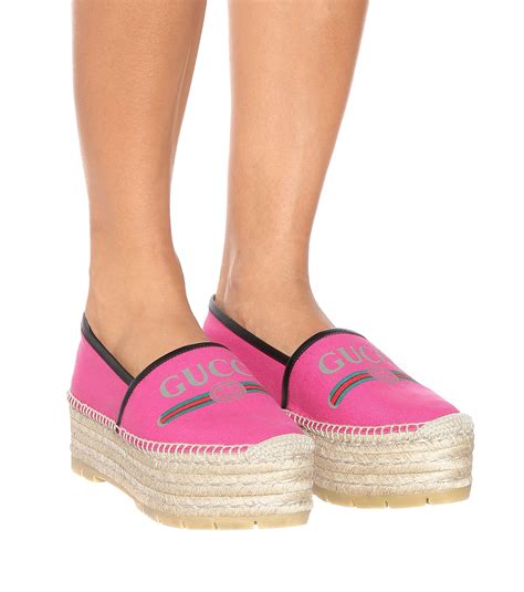 hot pink gucci espadrilles|gucci platform espadrilles.